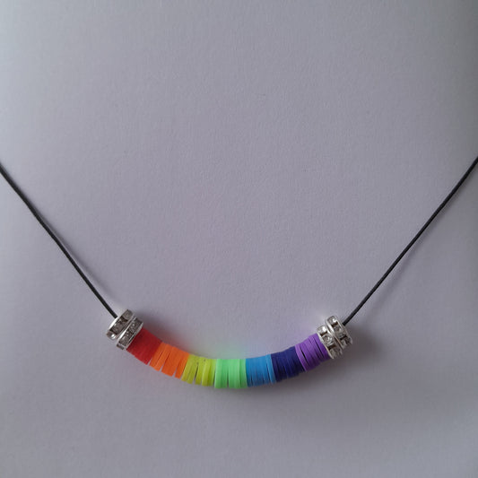 Rainbow Necklace & Silver Beads