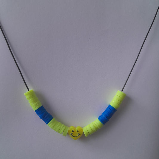 Neon Smiley Necklace Set