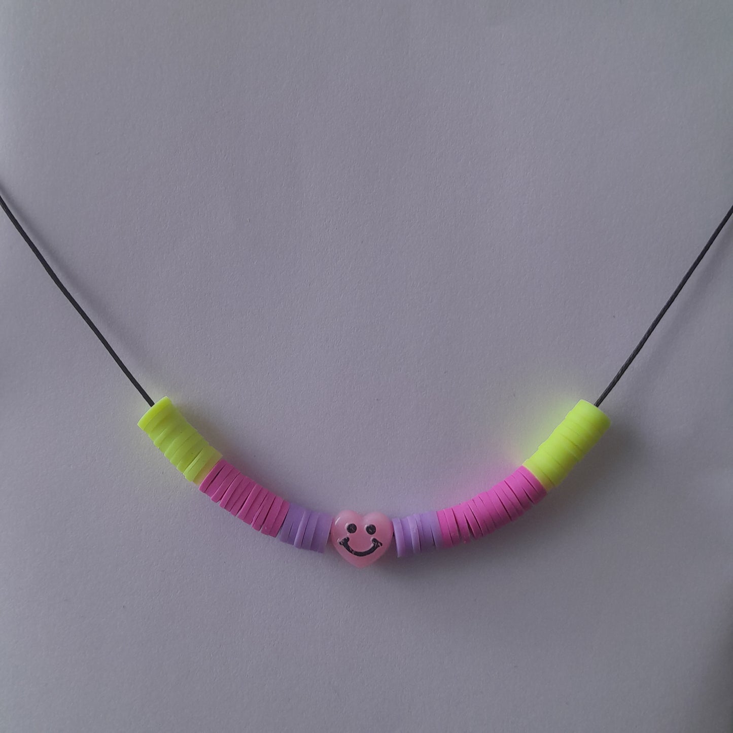 Neon Smiley Necklace Set