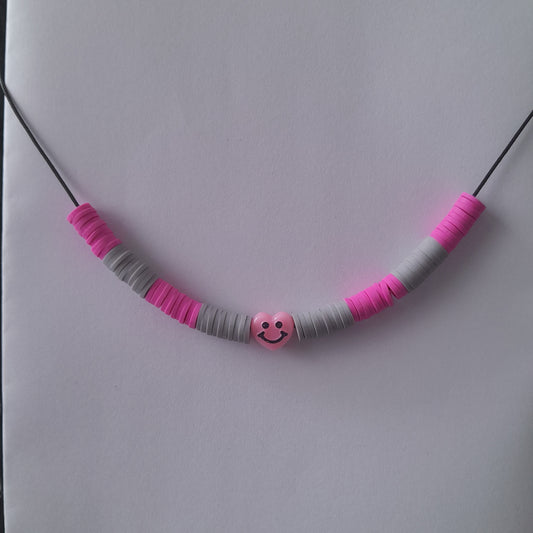 Grey&Pink Necklace and Bracelet Set